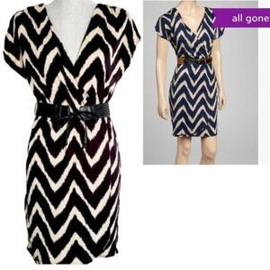 LOREY P. Women's Casual Stretch Short Dress Beige & Black Size Small NWOT